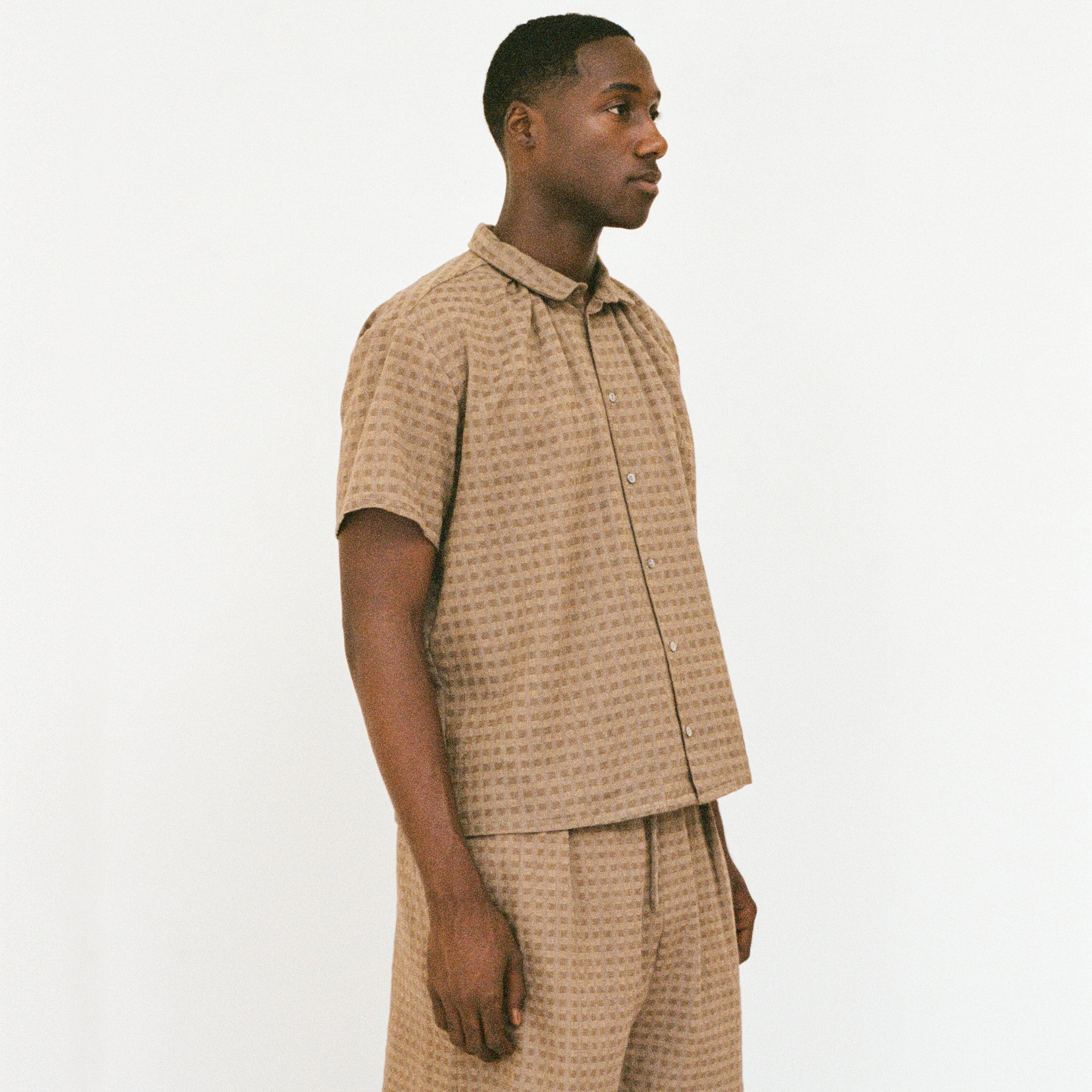 Mud Short Sleeve Shirred Shirt