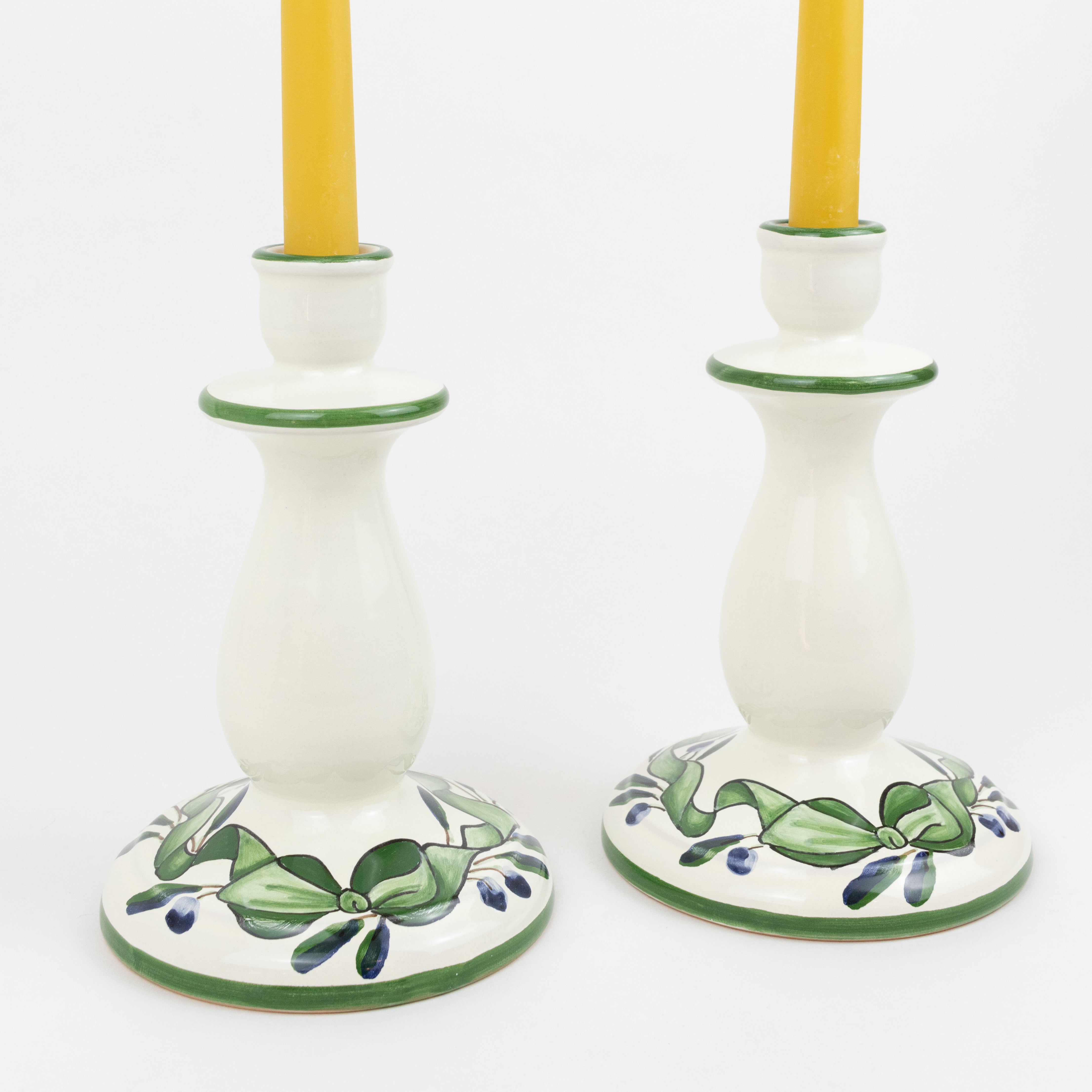 Olive & Ribbon Candle Holder