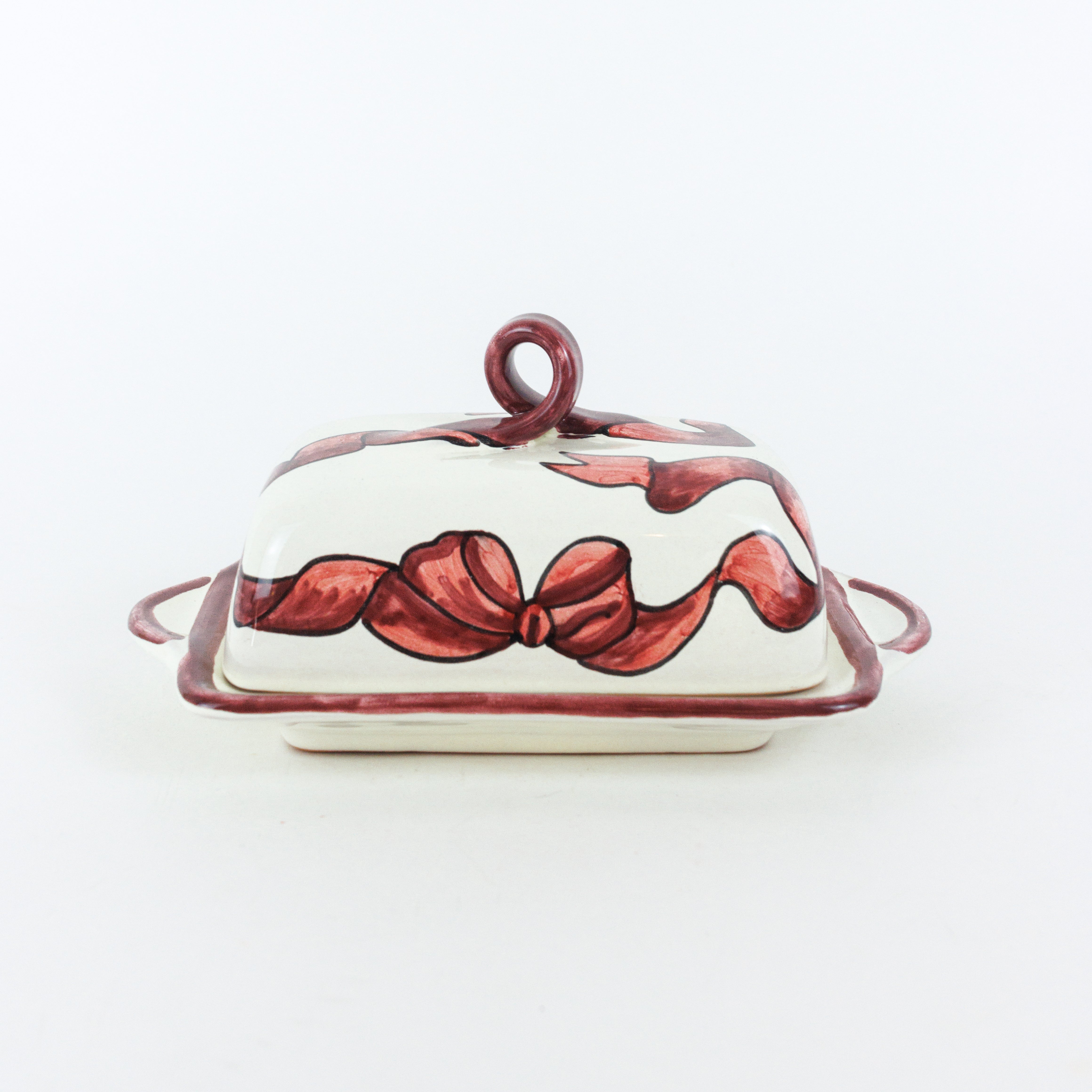 Olive & Ribbon Butter Dish