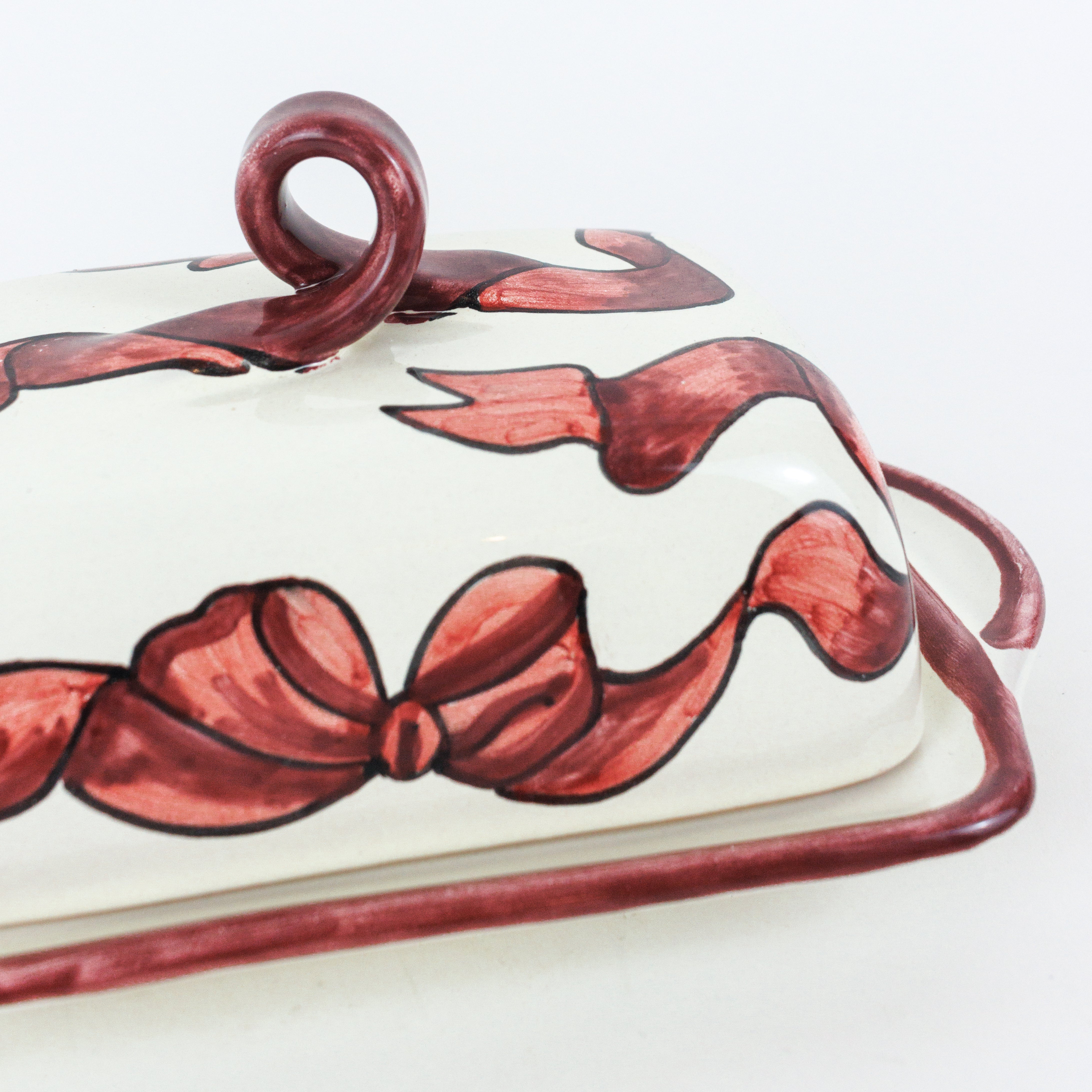 Olive & Ribbon Butter Dish