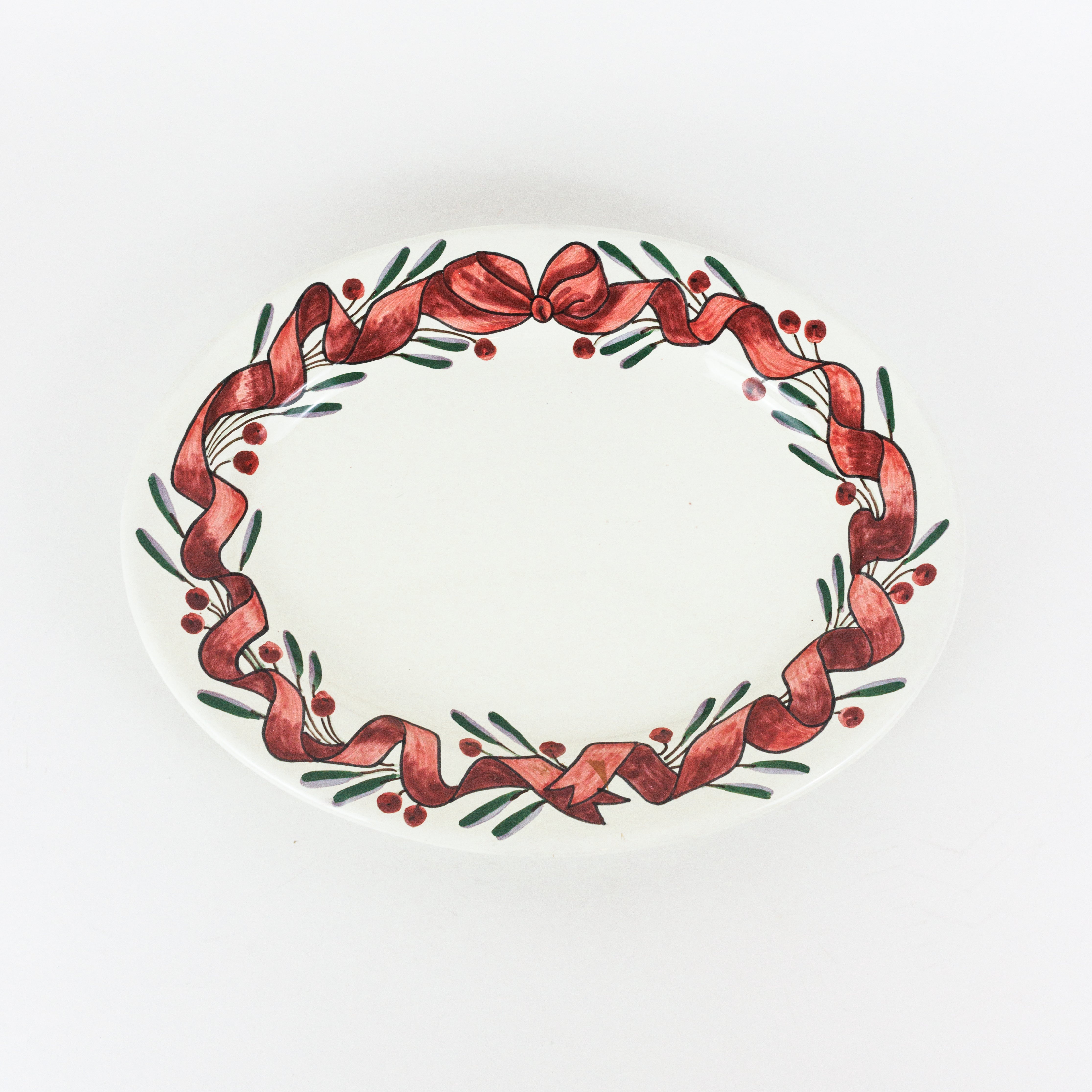 Olive & Ribbon Oval Platter