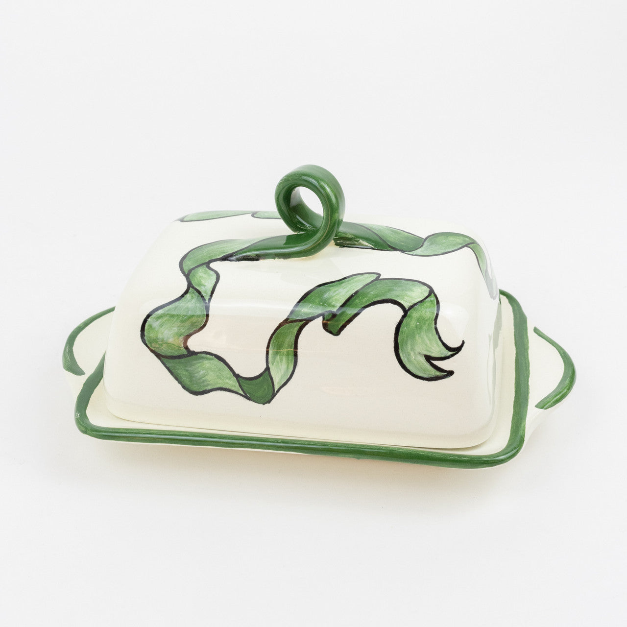 Olive & Ribbon Butter Dish