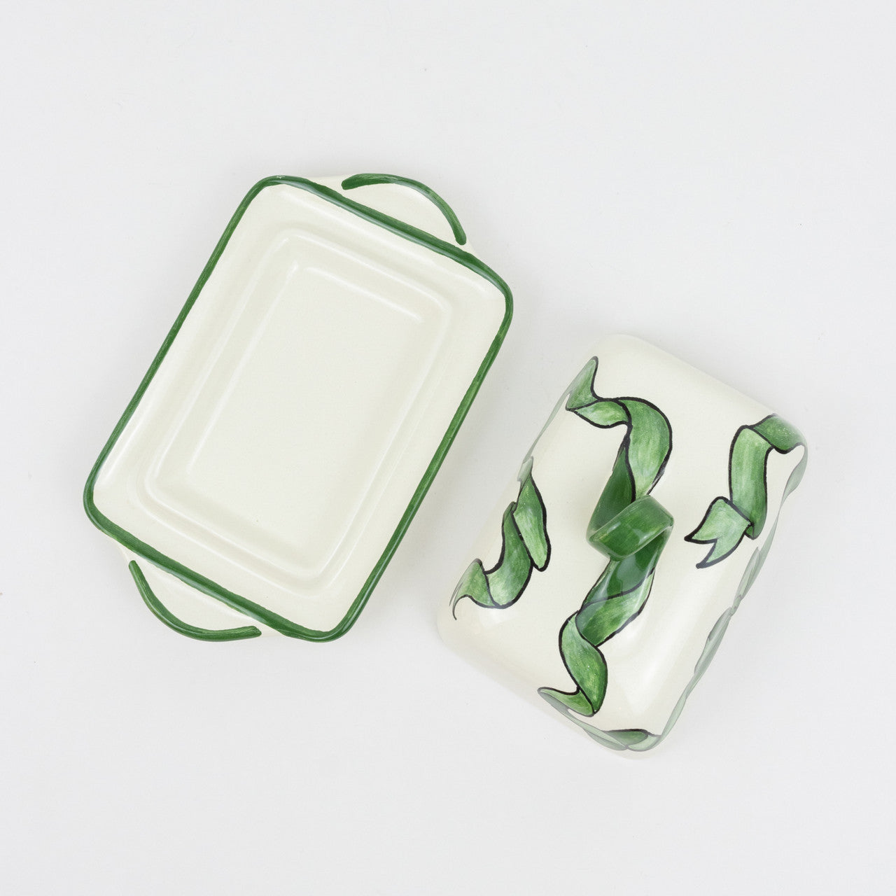 Olive & Ribbon Butter Dish