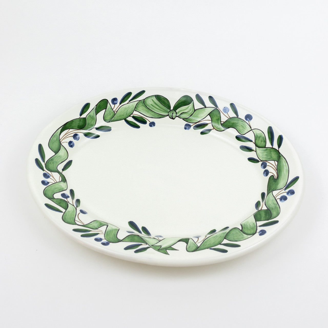 Olive & Ribbon Oval Platter