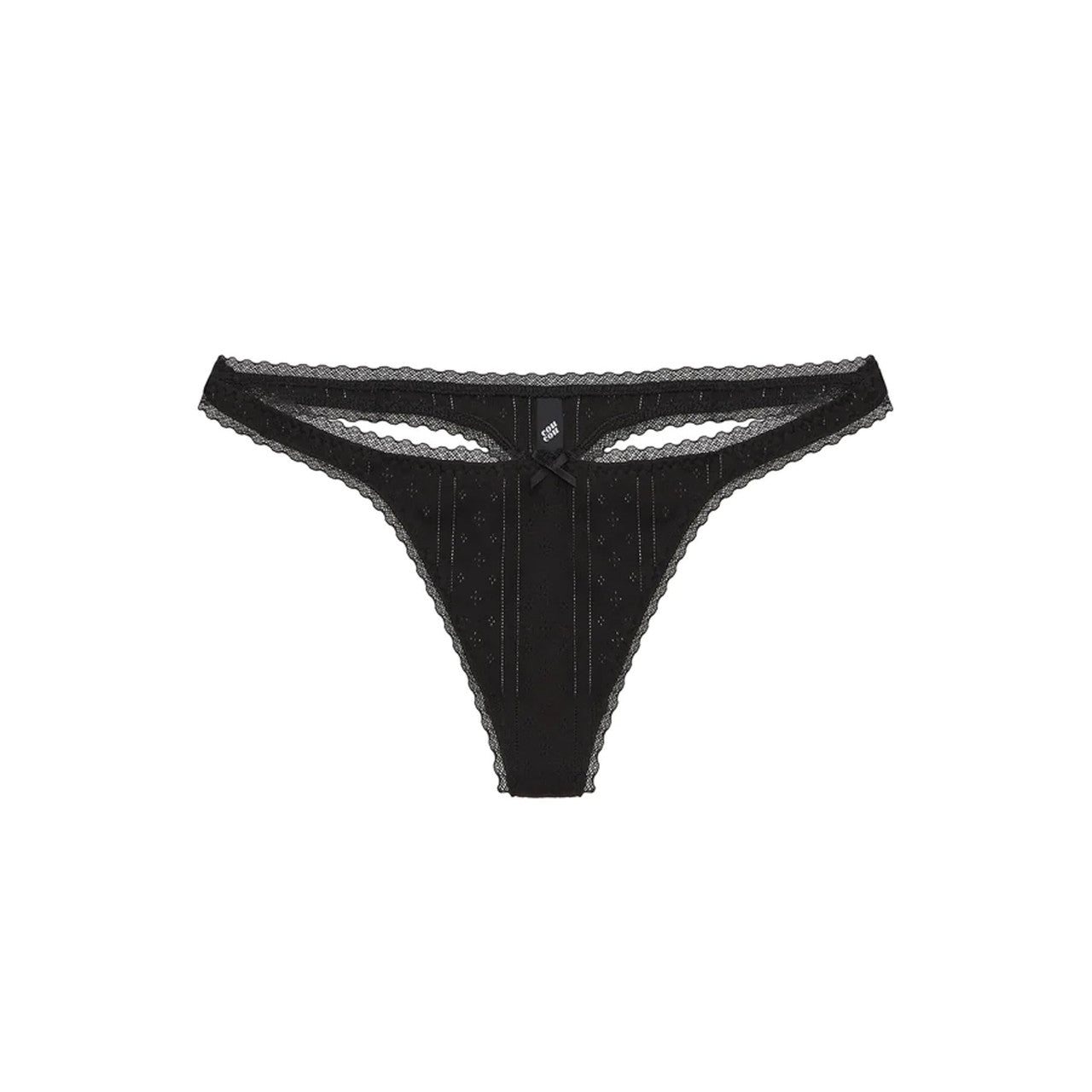 Cou Cou Black Cotton Thong