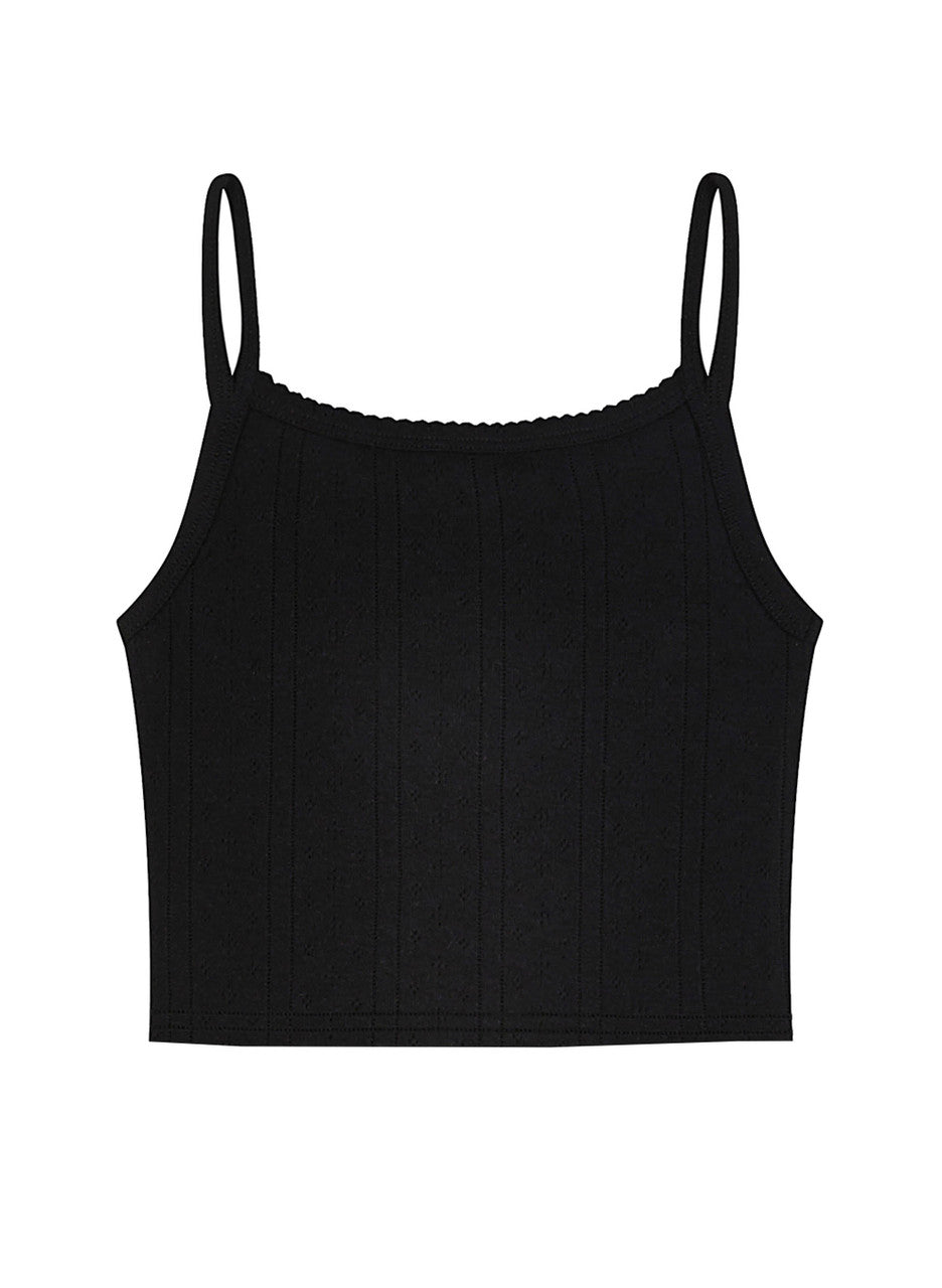 Cou Cou Black Picot Short Tank