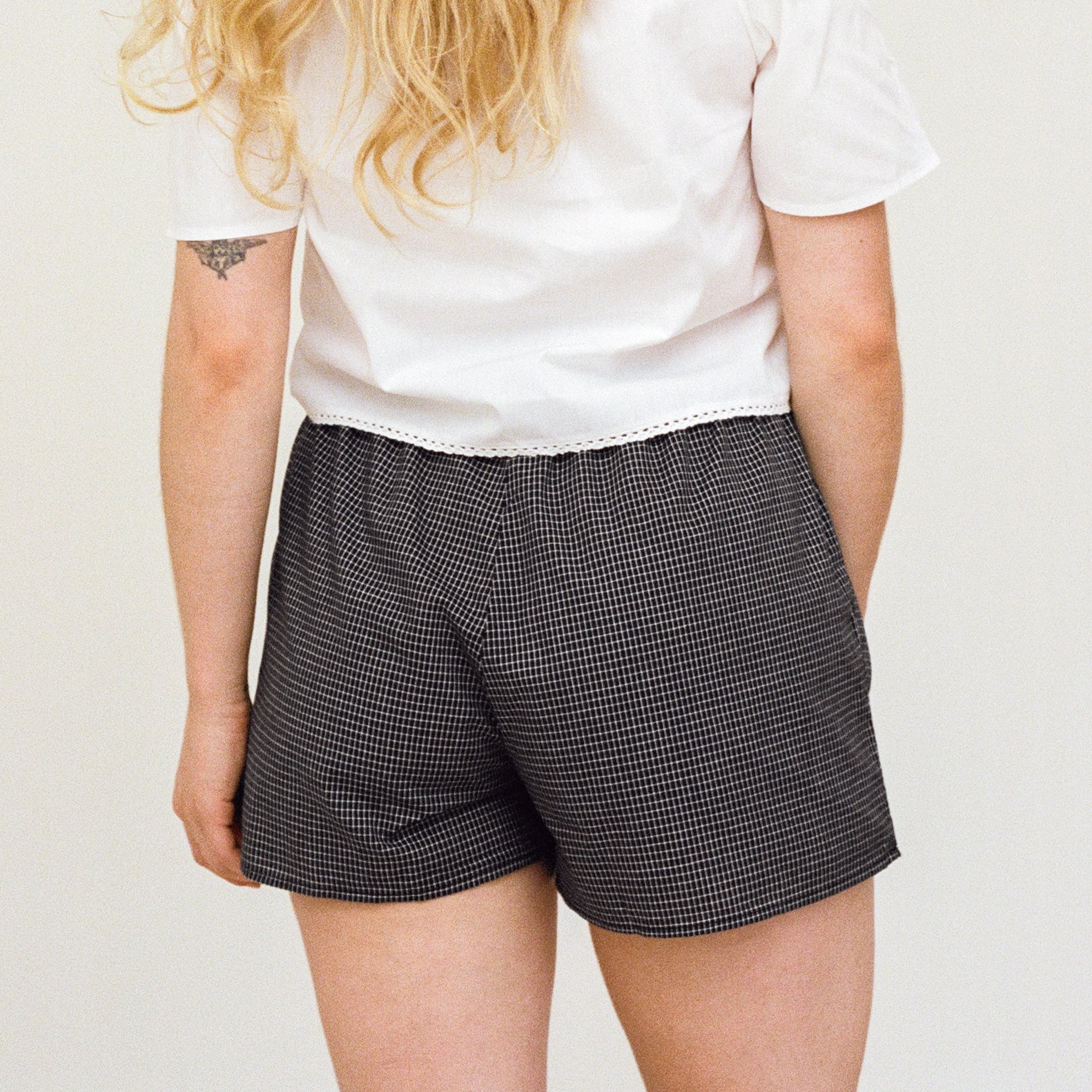Black & White Grid Play Shorts