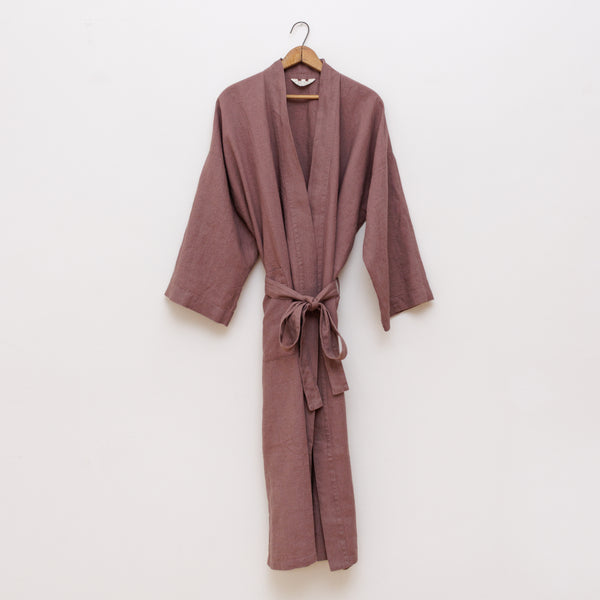 Plum Linen Robe Medium