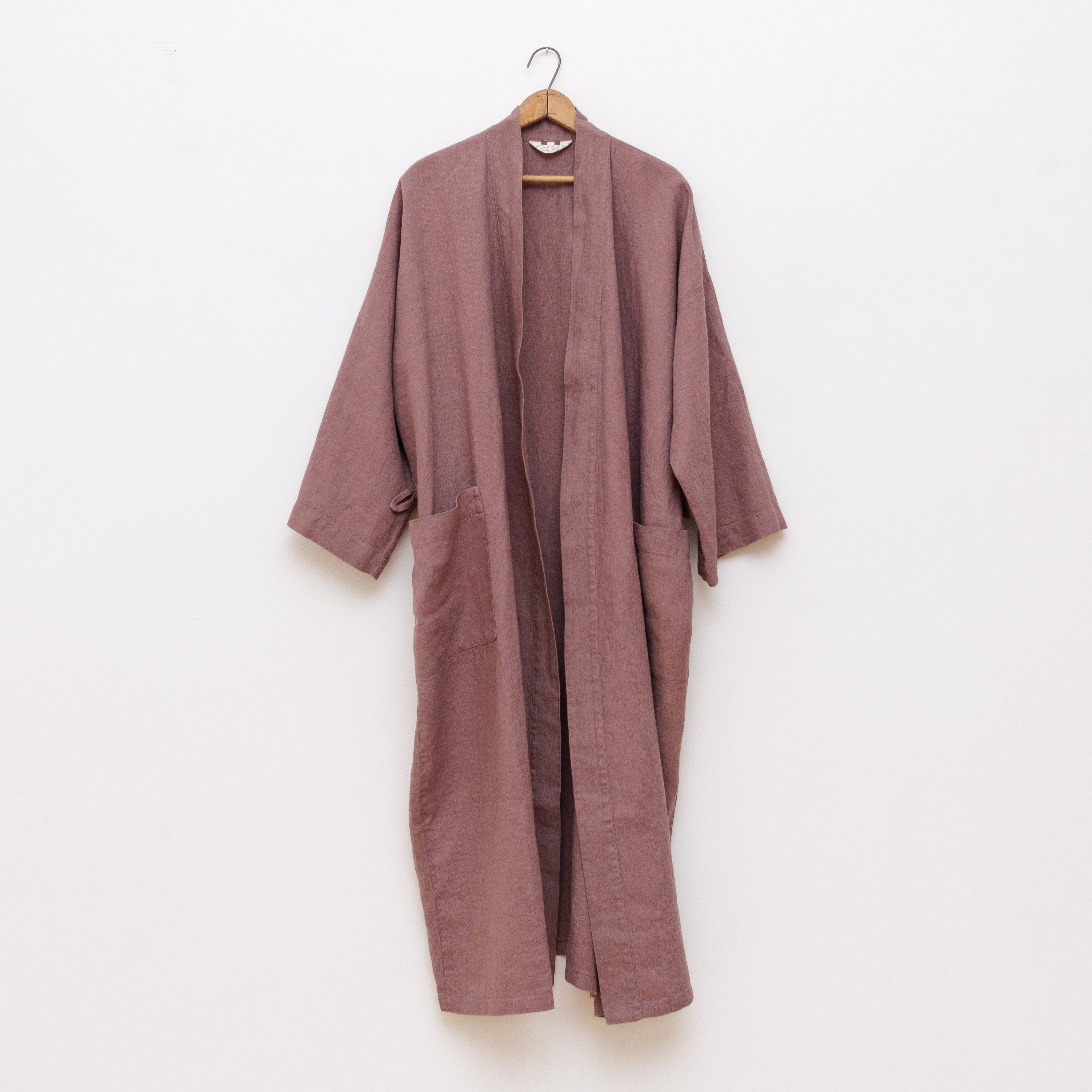 Plum Linen Robe