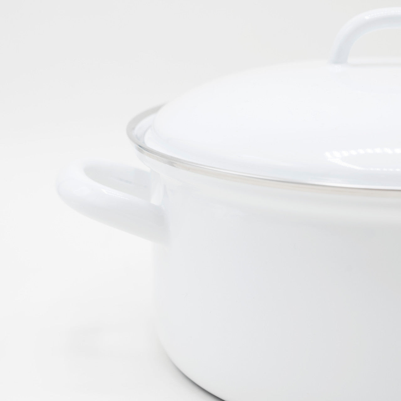 White Enamel Casserole Pot