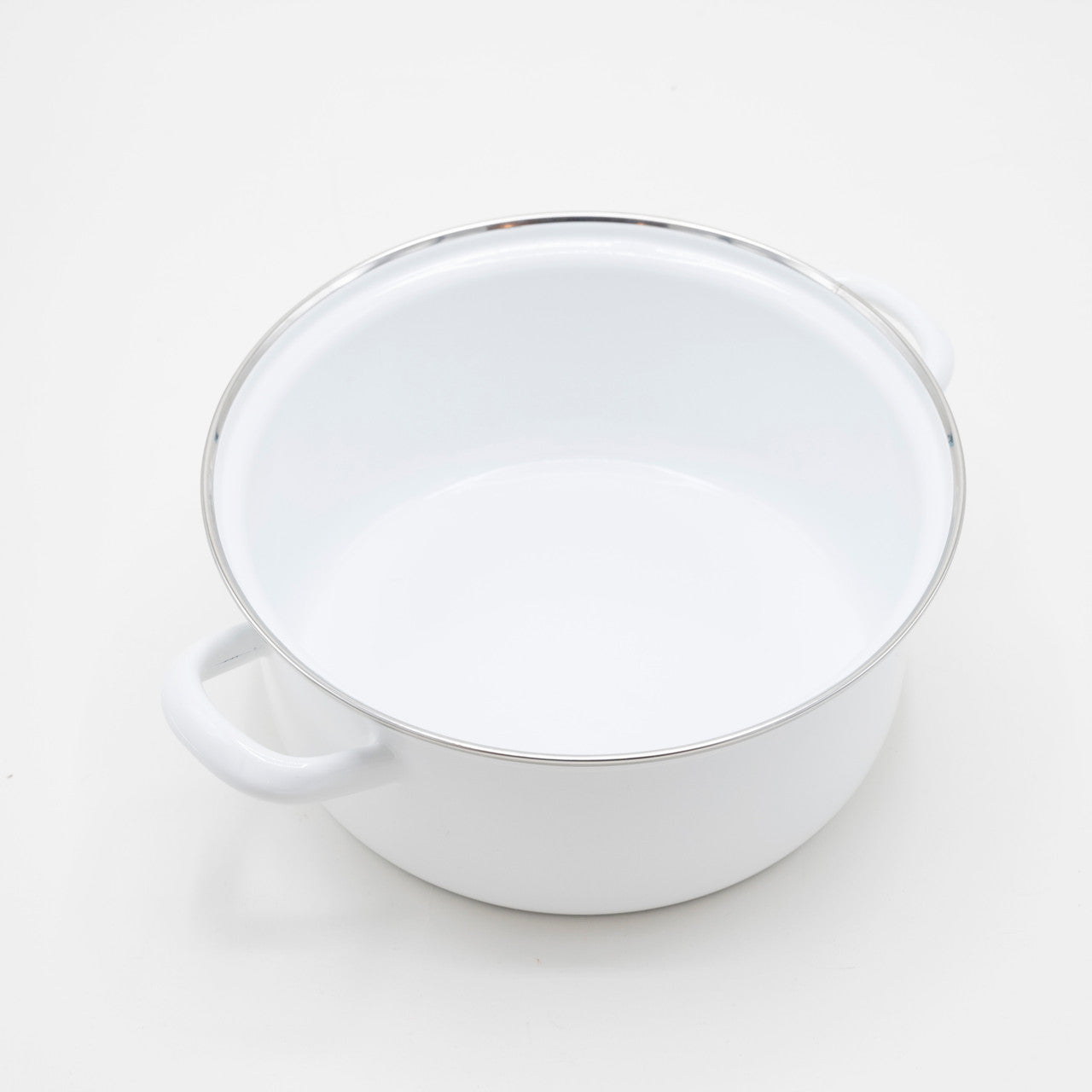 White Enamel Casserole Pot