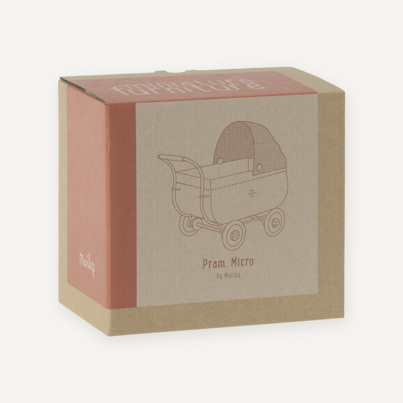Maileg Micro Stroller Pram - Coral