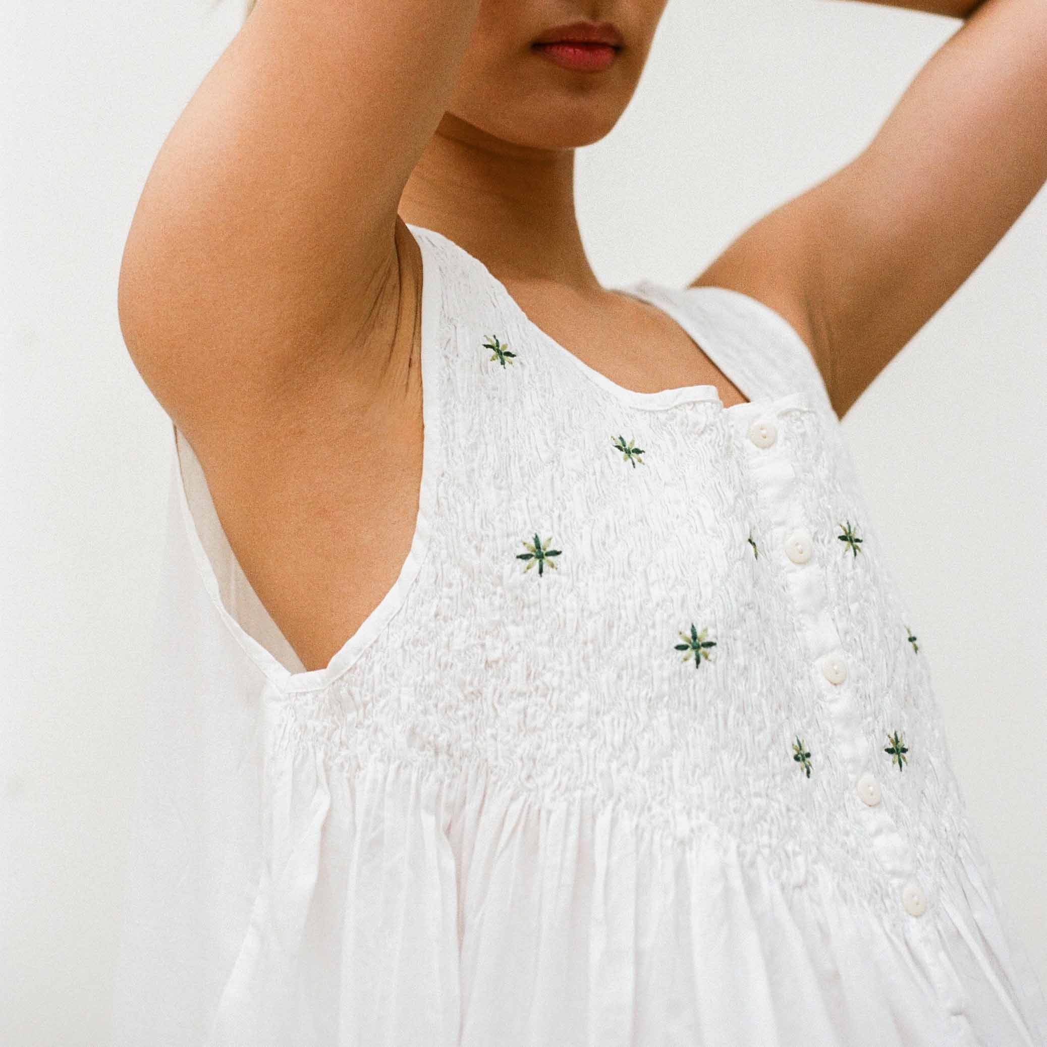 night dress cotton The Great Eyelet Ruffle Tank Night Dress in True White 3 / True White