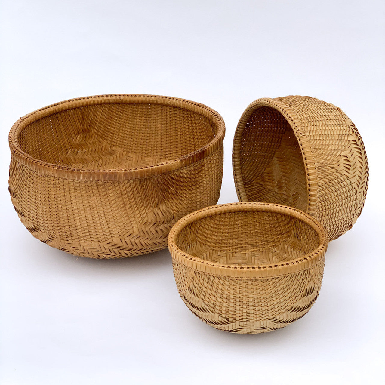 Smoked Bamboo Bowl Basket