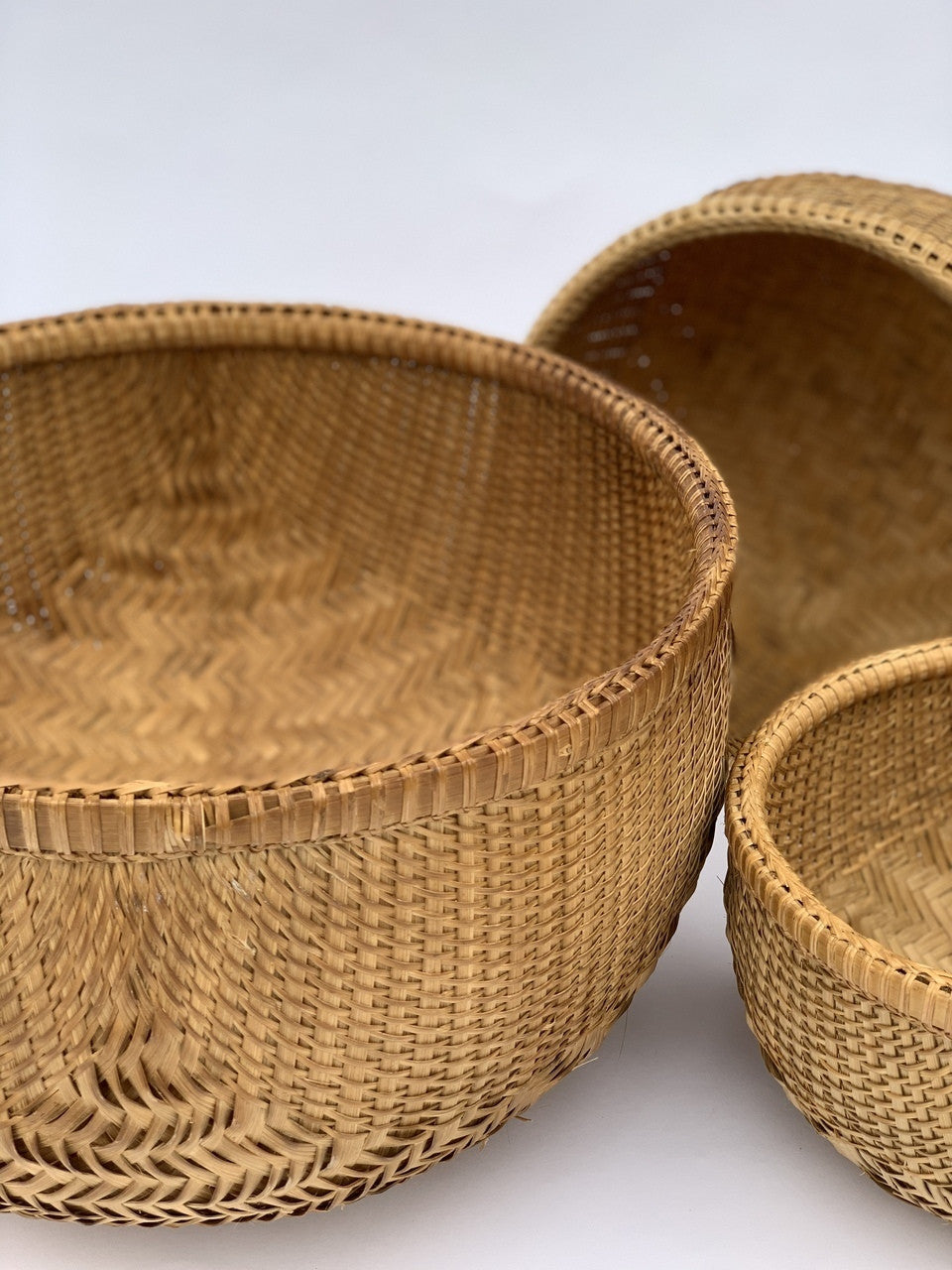 Smoked Bamboo Bowl Basket