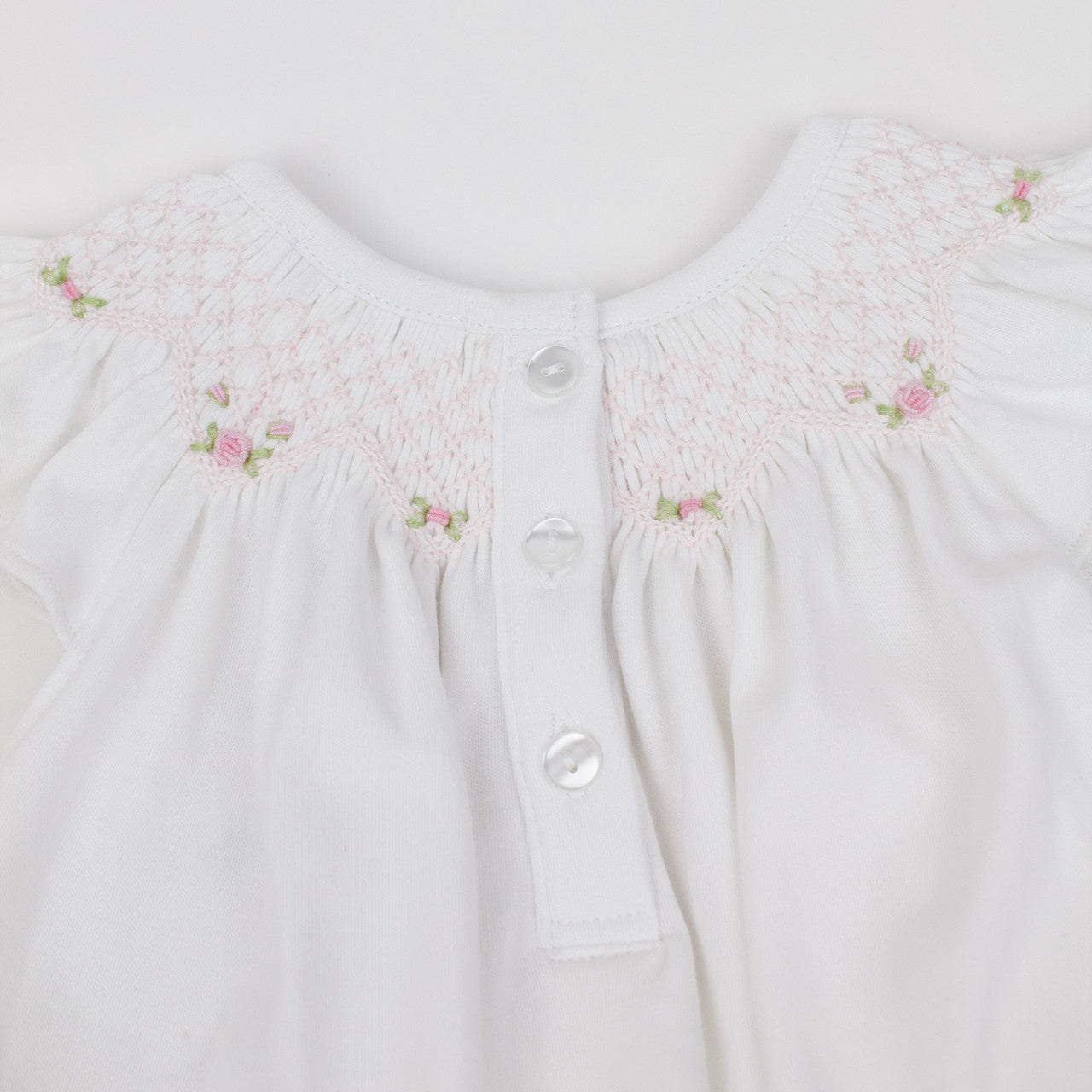 Nella Pima Smocked Rose Baby Bubble