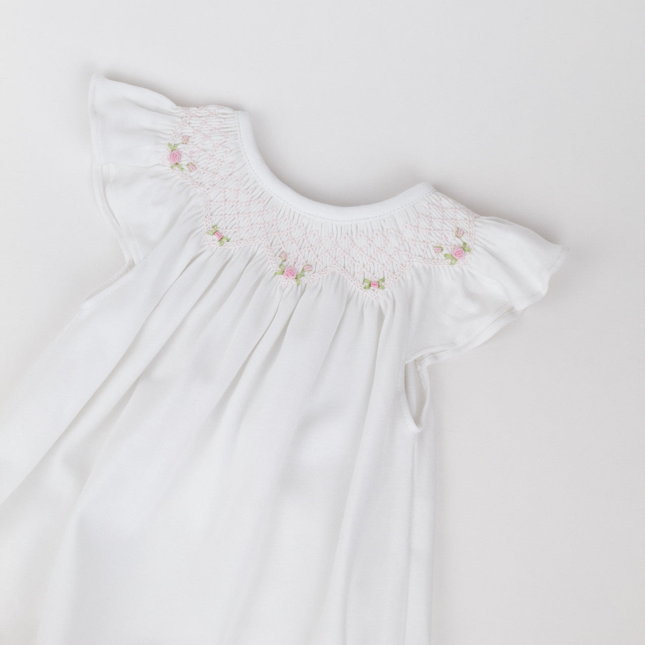 Nella Pima Smocked Rose Baby Bubble