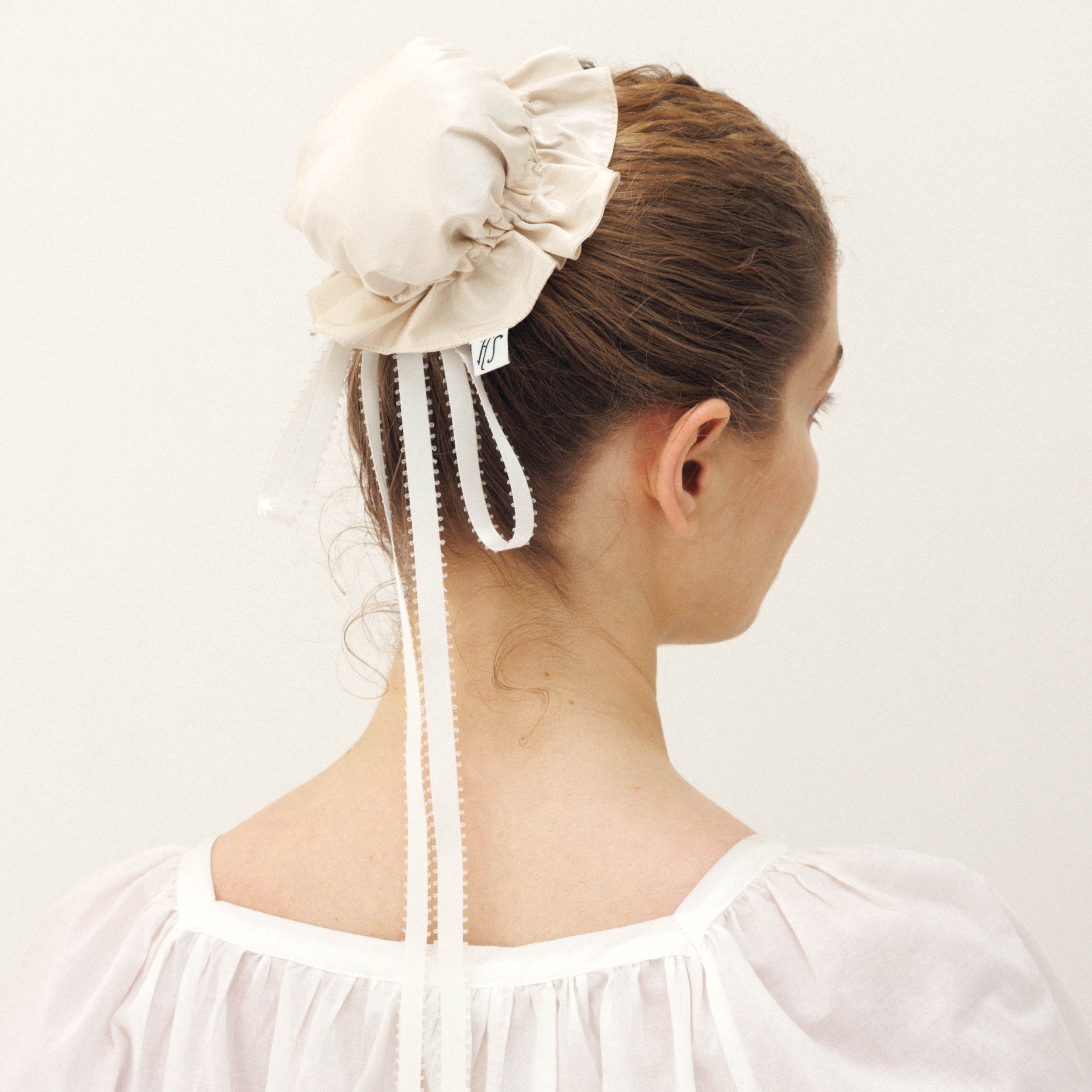 Ivory Silk Bun Cover