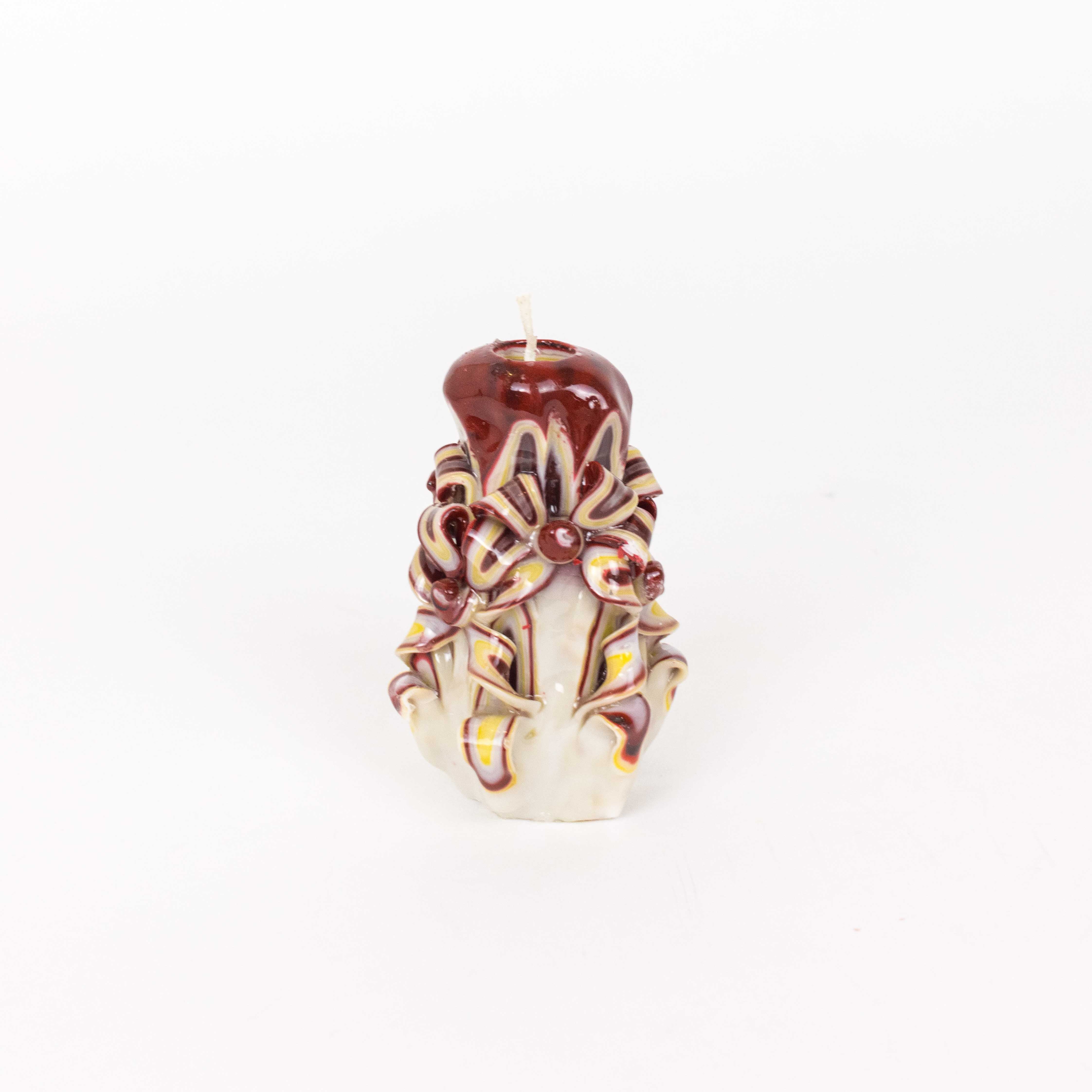 Hand Carved Pillar Candle, Mini