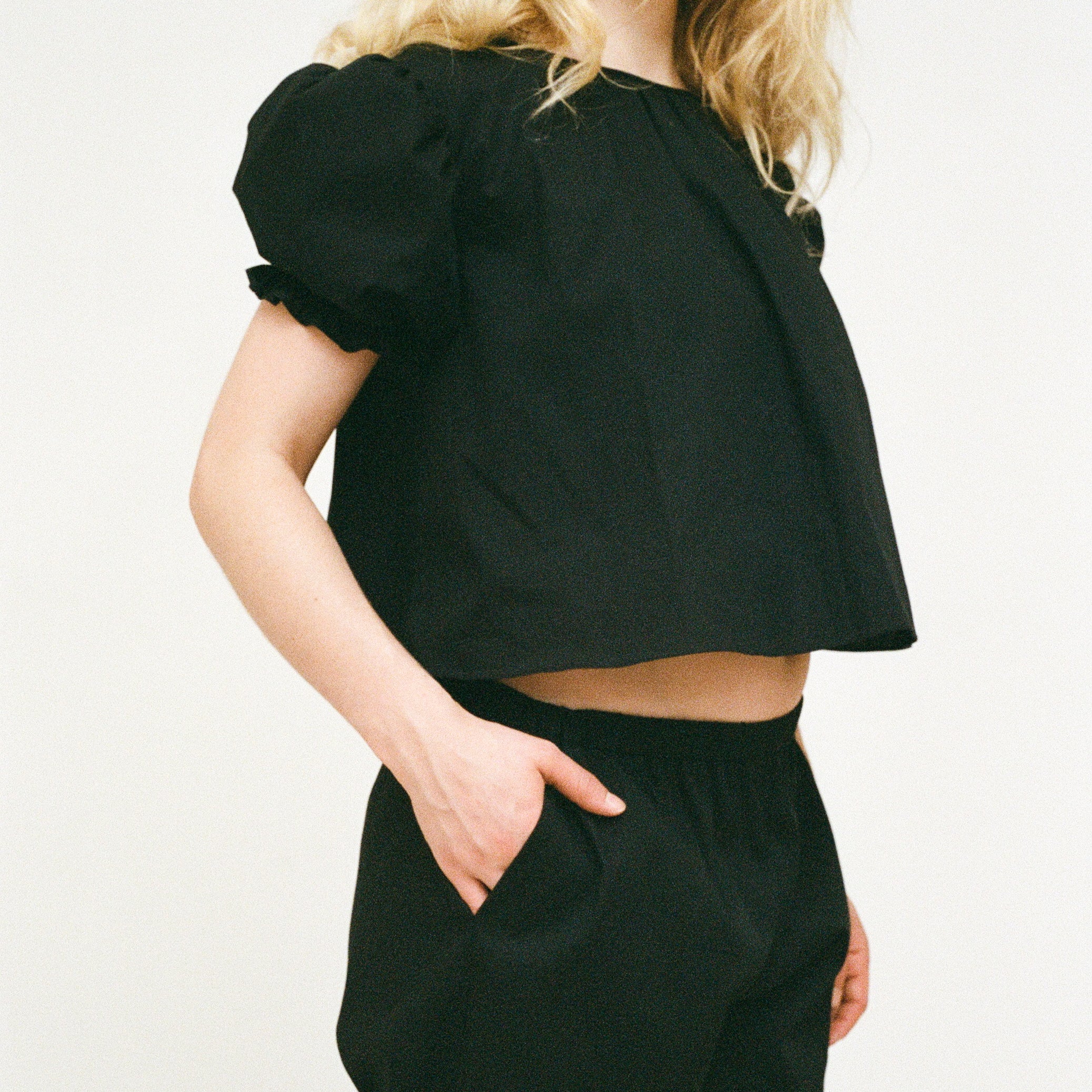 Black Cotton Bloomer Pants