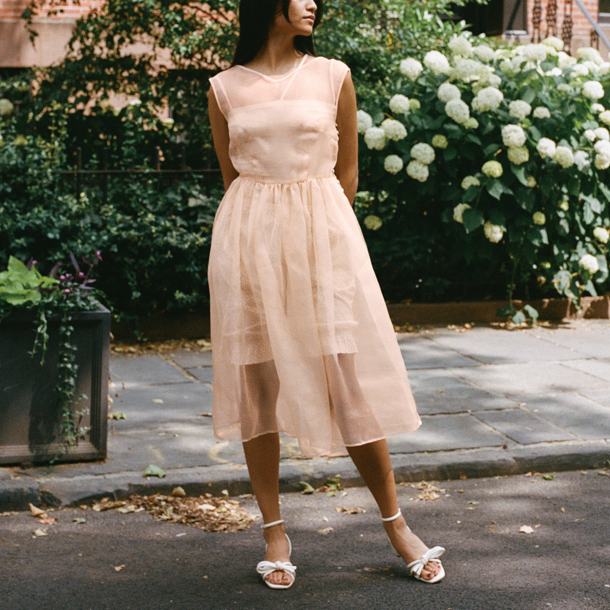 Apricot Organza Ghost Dress