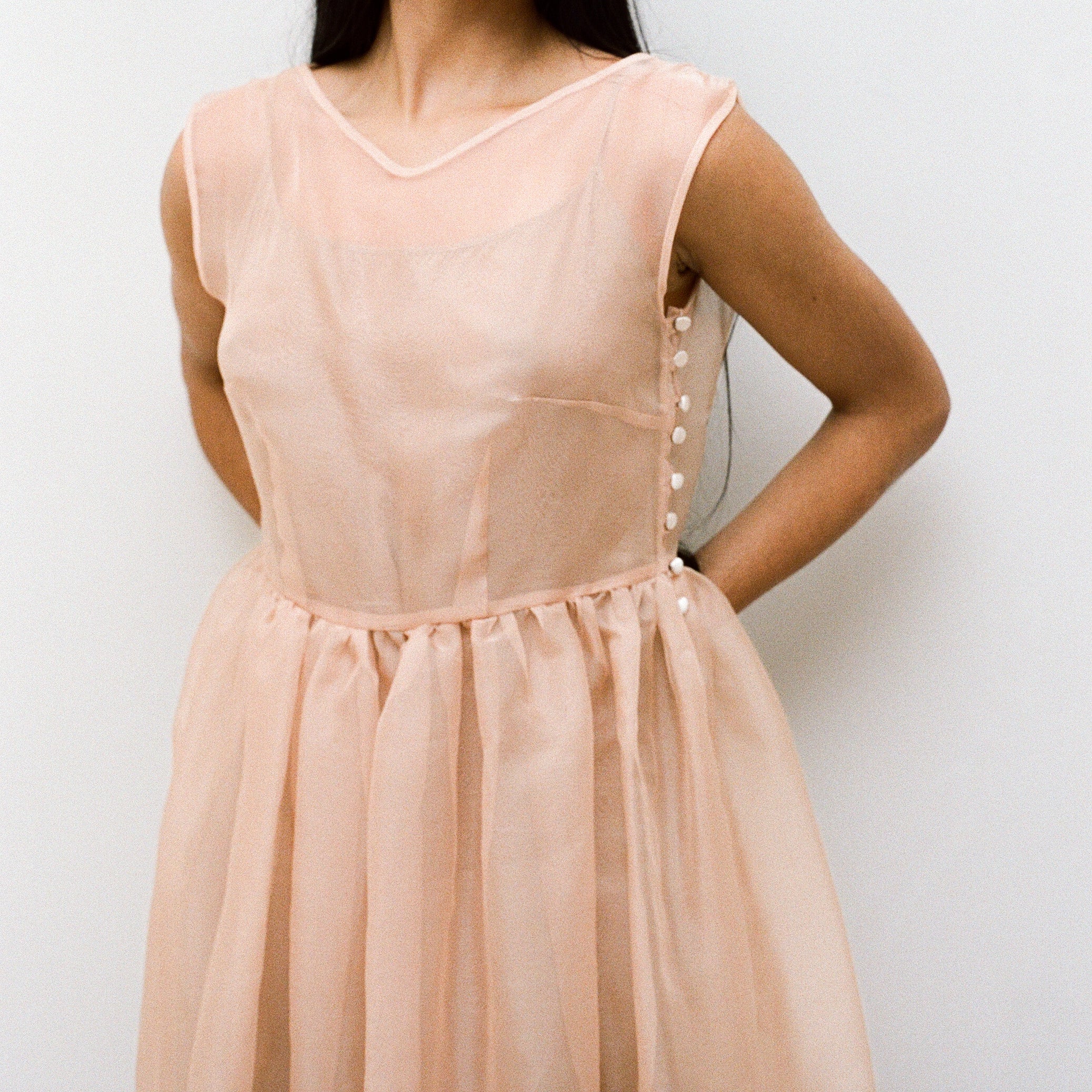 Apricot Organza Ghost Dress Large Apricot Organza Ghost Dress Large