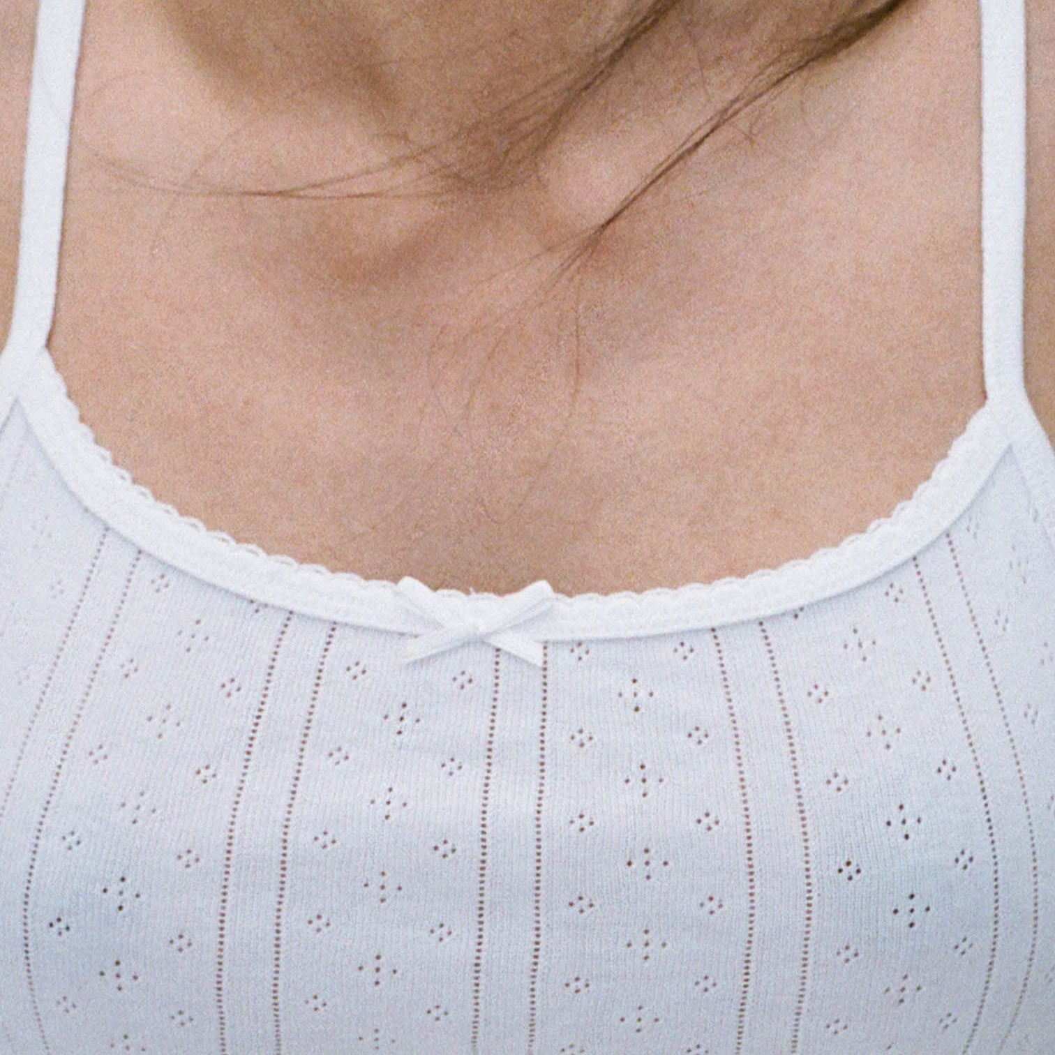 Cou Cou White Picot Long Tank