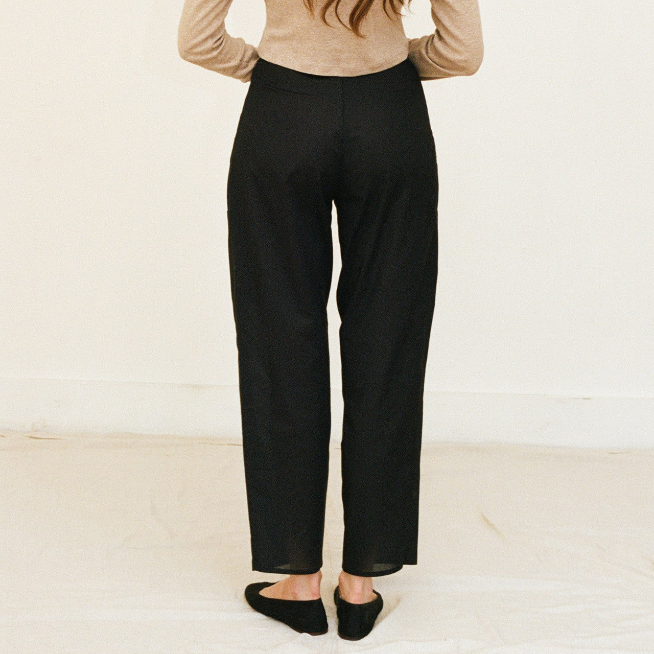 Black Cotton Pocket Pants