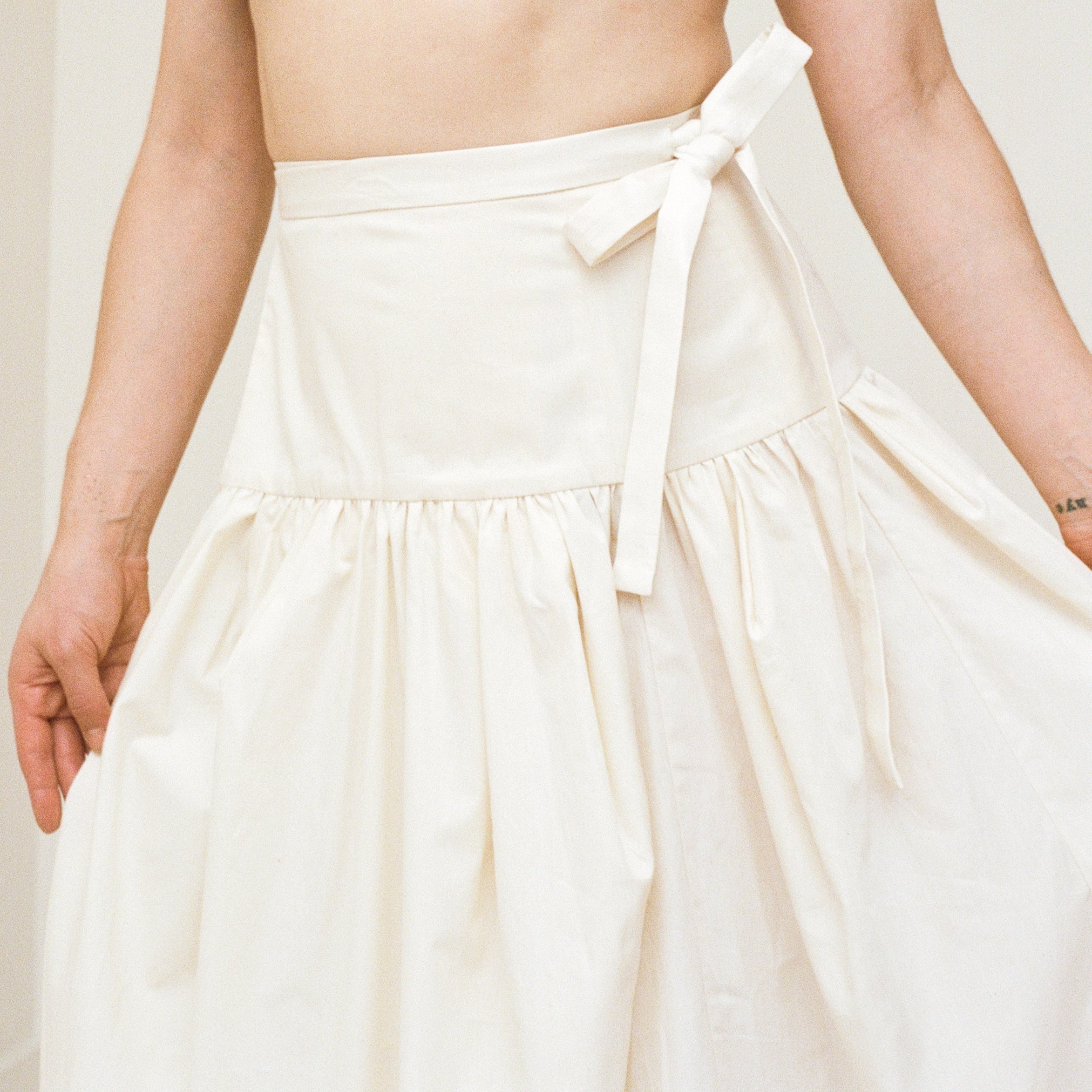 Batiste Cotton Wrap Skirt